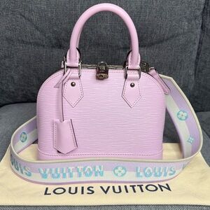 Louis Vuitton Alma BB epi leather,wide monogram strap